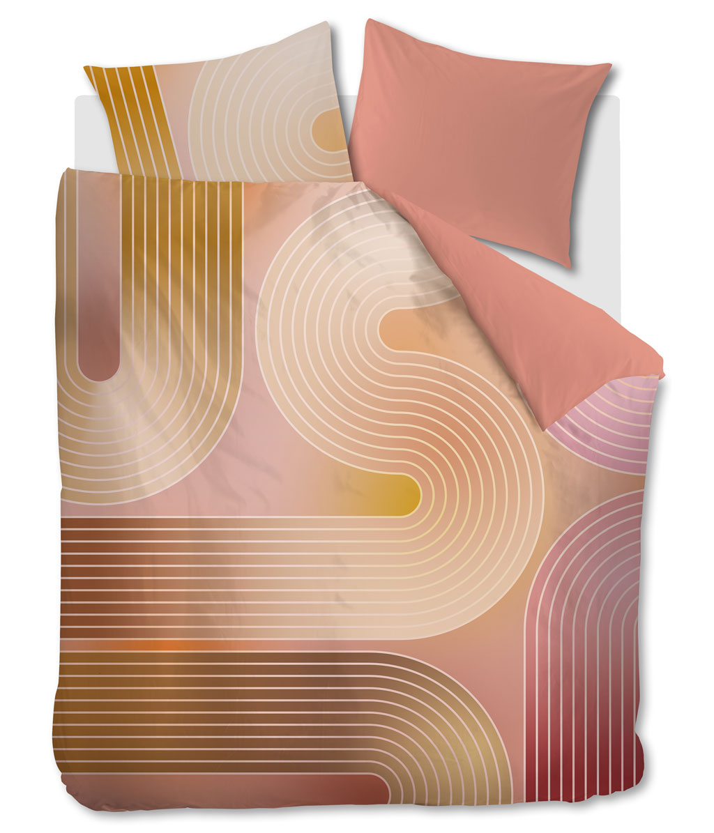 Bedding House Curves Coral Duvet Set