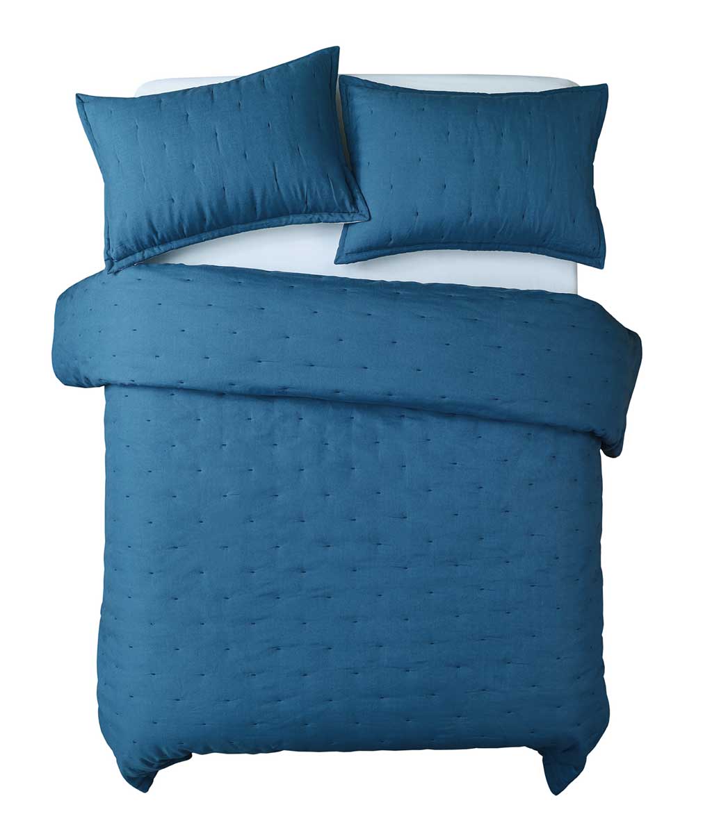 Laundered Linen Ocean Bedspread Set