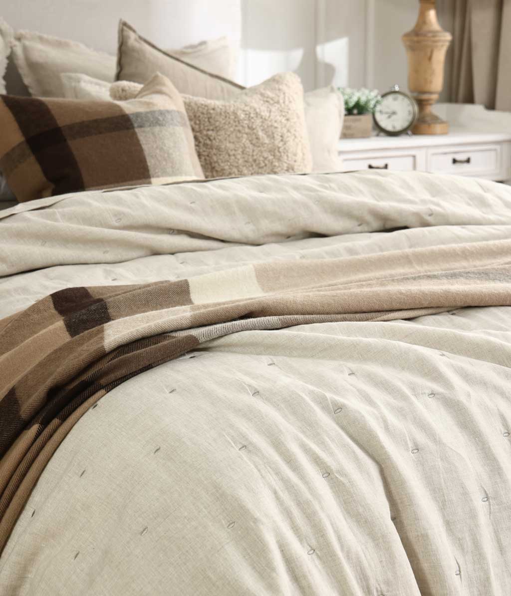Laundered Linen Natural Bedspread Set
