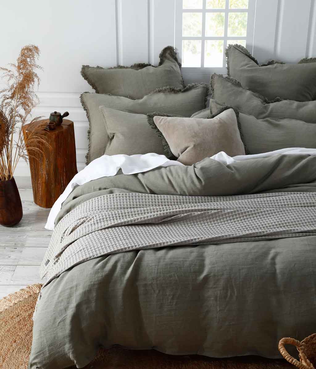 Laundered Linen Olive Duvet Set