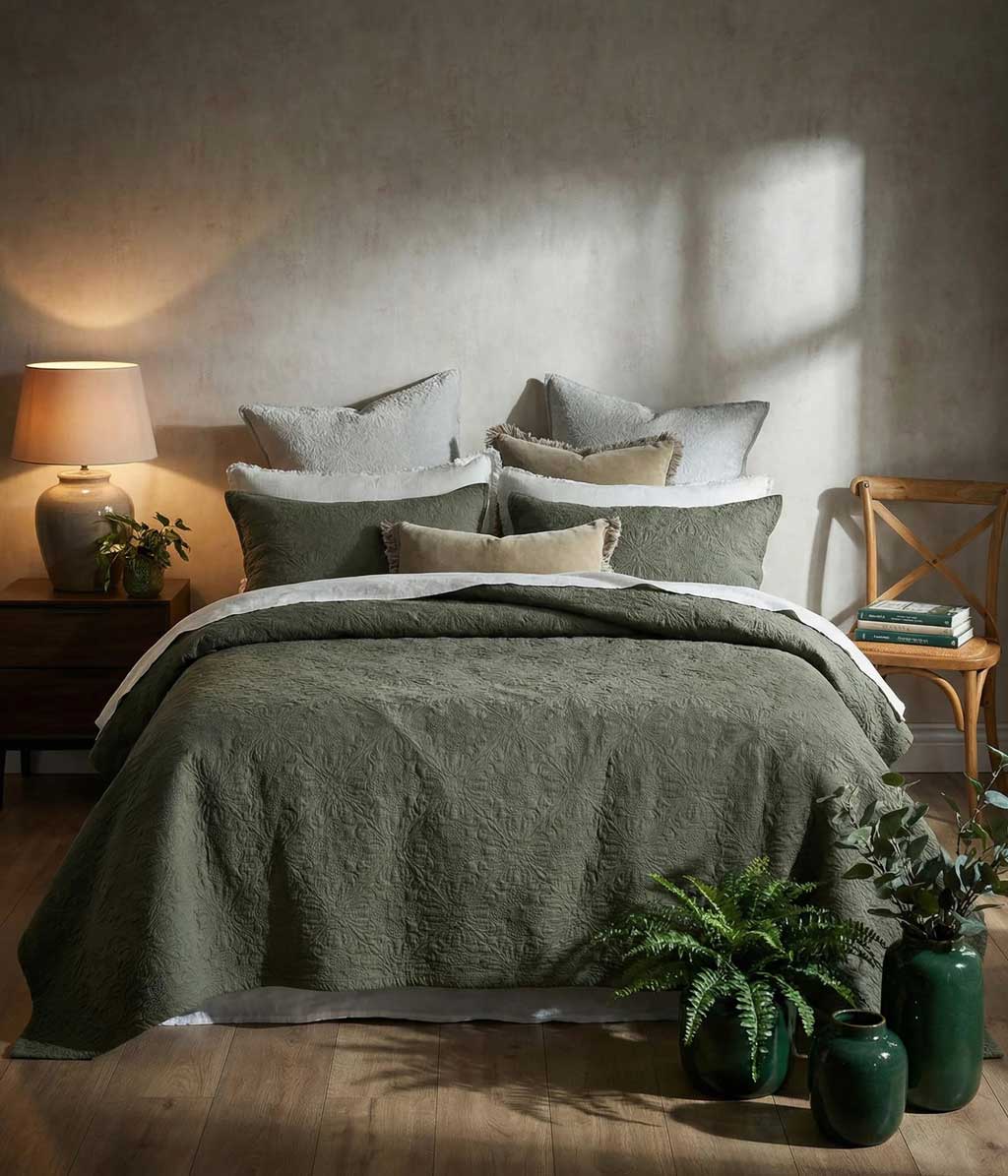 Hawthorne Bedspread Set Ivy