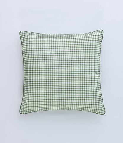 Gingham Cushion Green