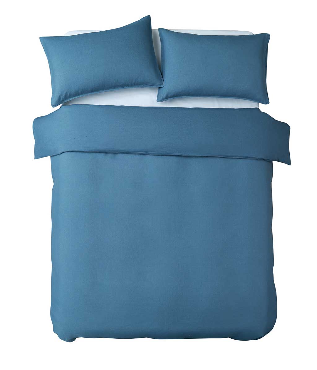 M.M Linen Laundered Linen Ocean Duvet Set
