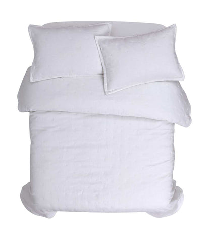 Laundered Linen White Bedspread Set