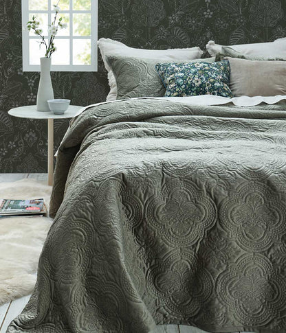 Folium Bedspread Set Thyme