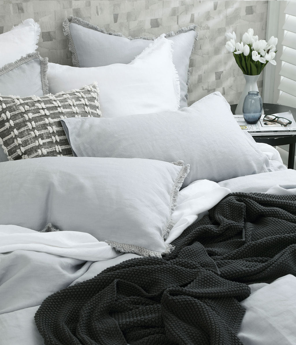 M.M Linen Laundered Linen Pewter Duvet Set