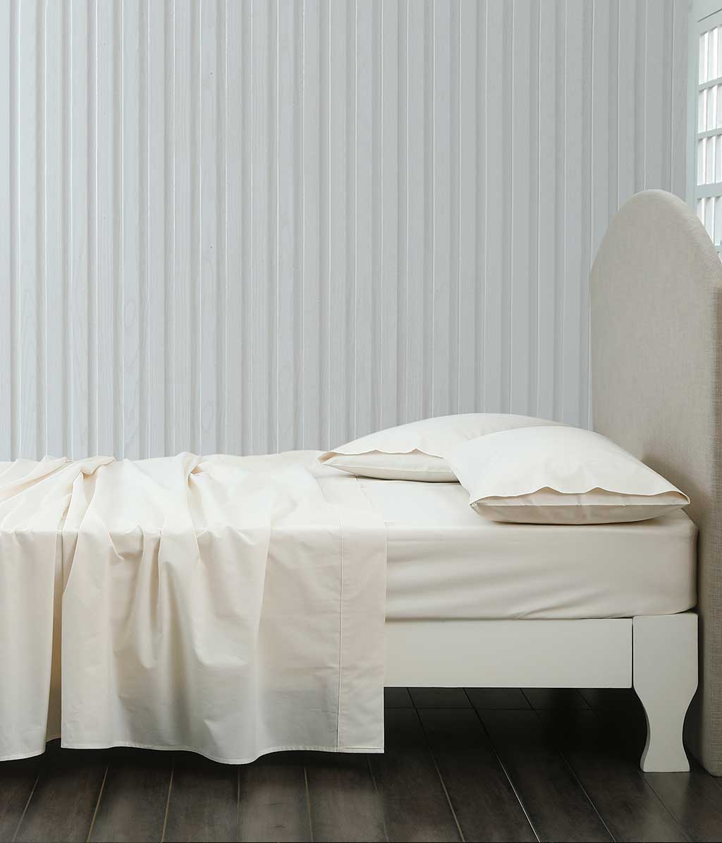 Pure Cotton 200TC Fitted Sheet Set Ivory