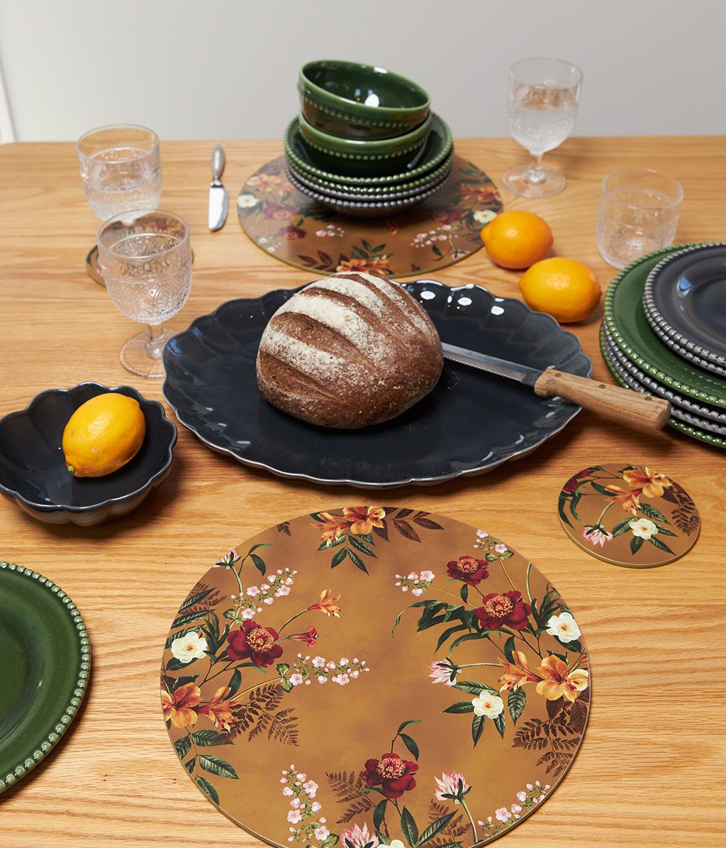 Isola Mustard Round Placemats Set Of 4