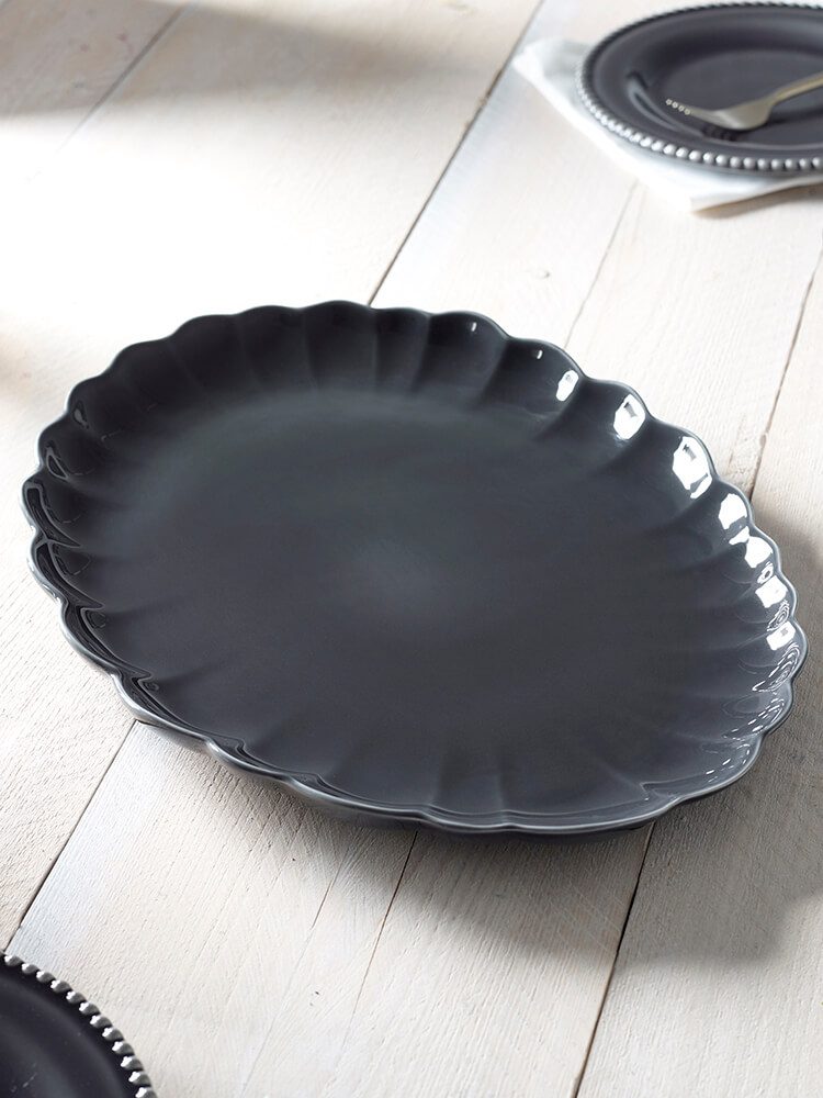 Grey Scallop Serve Platter