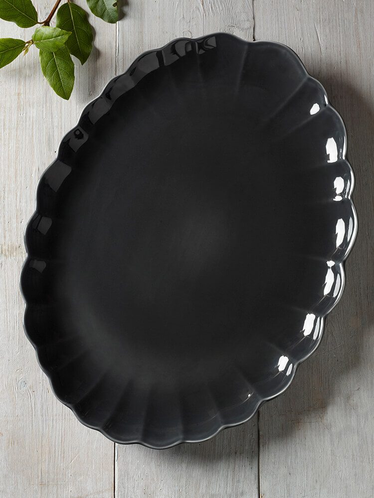 Grey Scallop Serve Platter